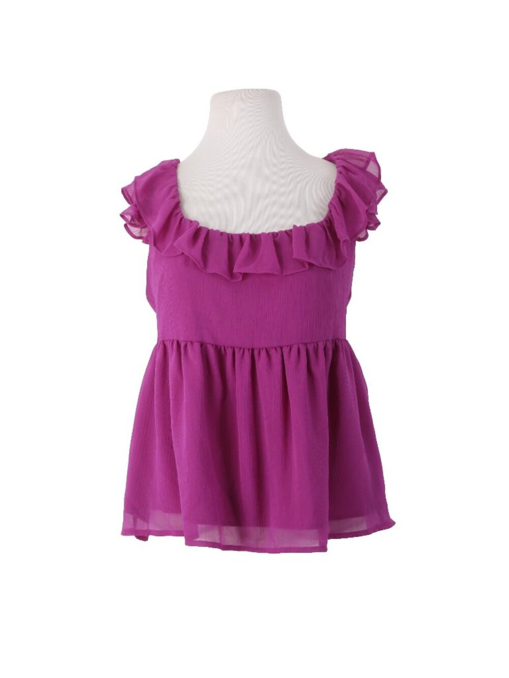 Banana Republic Top NEW $55 Sz S Purple Ruffles Open Back Lined Polyester Top